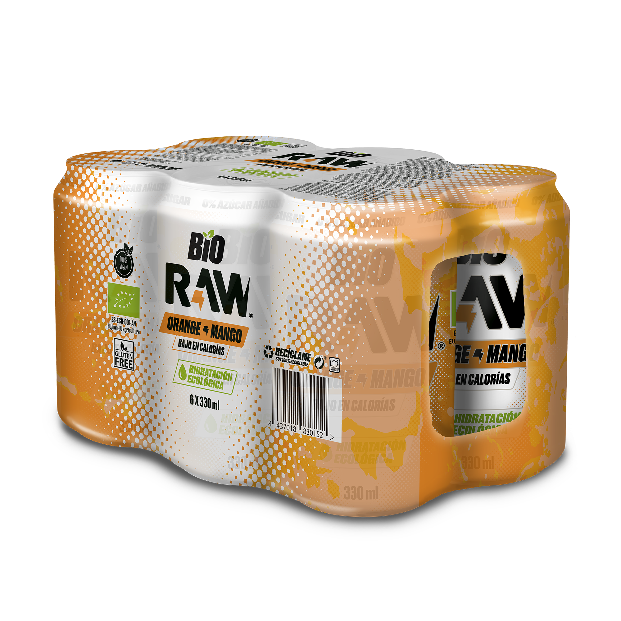Pack 24 latas de Naranja y Mango Rawsuperdrink